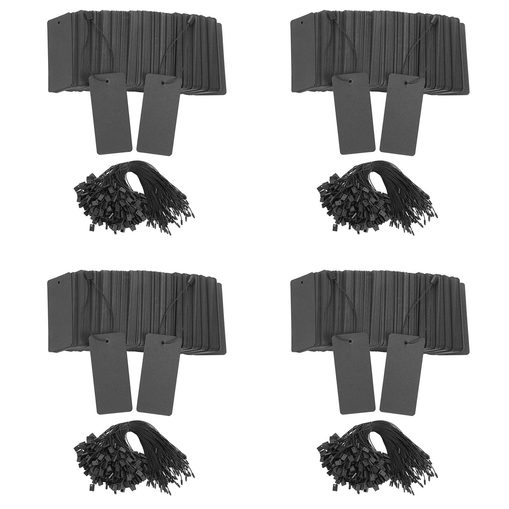 Juego de 1600 Etiquetas de Precio Negras con Etiquetas de Regalo con Imperdibles Etiquetas de Ropa Personalizadas Etiquetas Colgantes de Papel Kraft Negro