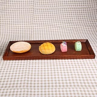 Kwadratowa taca na herbatę z litego drewna, płyta drewniana, kawa, sushi, przekąski, półmisek do kawiarni, do serwowania talerzy owocowych, talerzy drewnianych, deska do sera, zestaw talerzy dekoracyjnych, kiełbasek (45 x 15 x 2 cm)