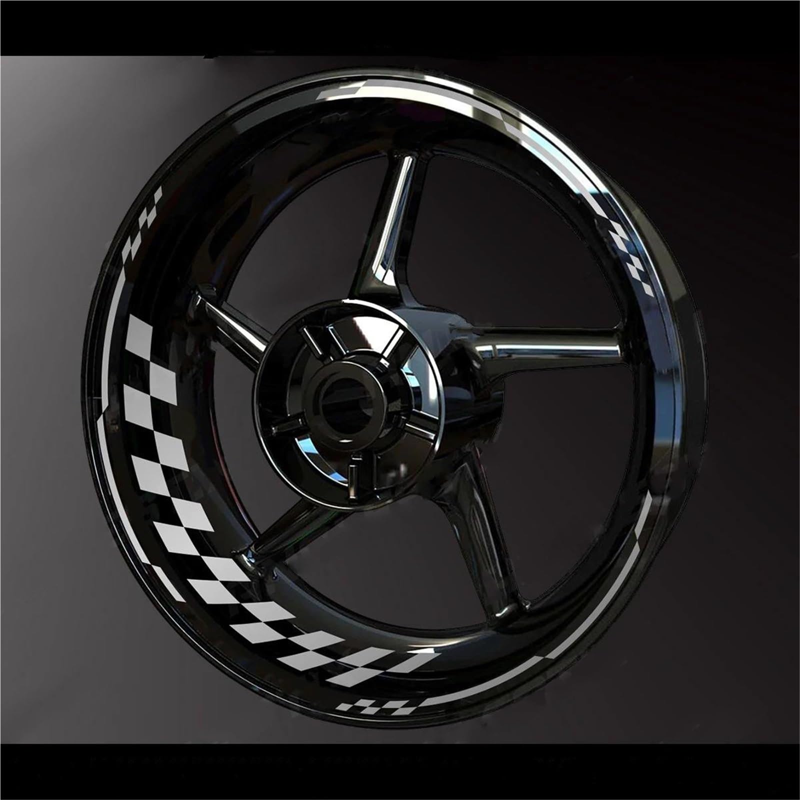 Motorcycle Wheel Stickers for Kawasaki for Ninja ZX-4R ZX-4RR ZX-6R ZX-10R ZX-14R Full Year Reflective Motorcycle Wheel Stickers Hub Decal Rim Stripe(007,17 17 inches)