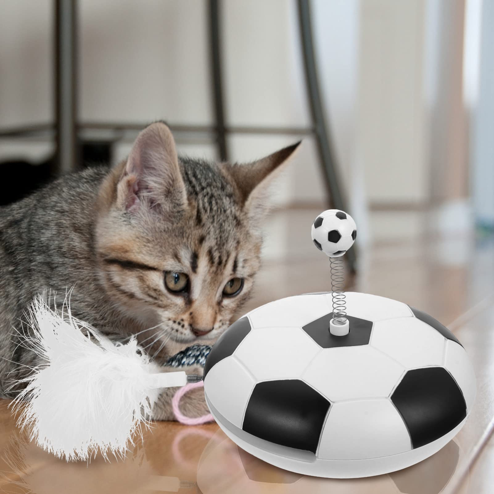 Happyyami Automatisches Katzenspielzeug Mit Geräuschfunktion Interaktives Federspielzeug Für Kätzchen Und Katzen Fördert Aktives Und Schützt Möbel Für Stundenlangen Spaß