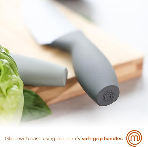 Miniatura 5 de MasterChef Juego de cuchillos de cocina con cubiertas, 6 cuchillos de chef profesionales para cocinas domésticas, cuchillas de acero inoxidable de