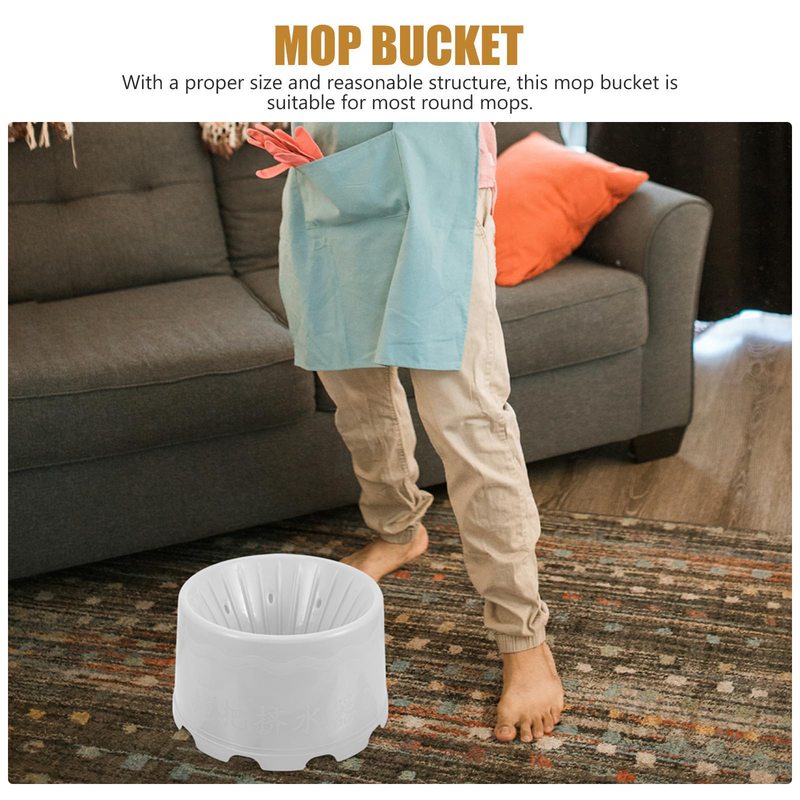 Cubo para Trapeador de Plástico con Drenaje y Orificios Múltiples, Cesta para Secar Trapeadores, Adecuado para Limpieza en Baño y Escurrido