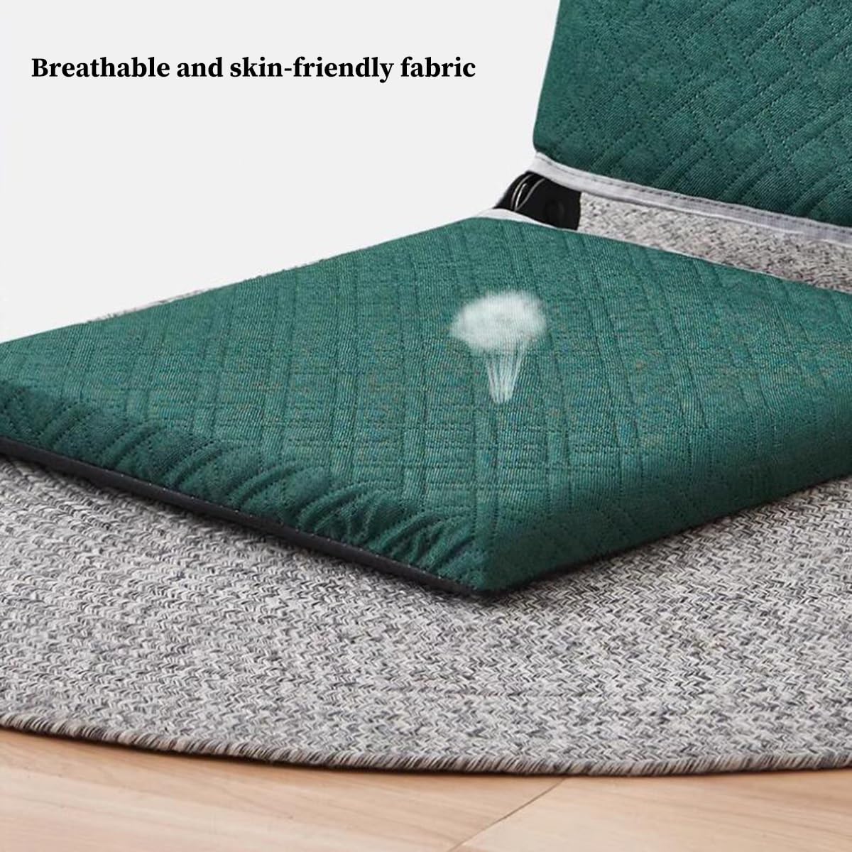 Silla de suelo ajustable con soporte para la espalda, silla acolchada de meditación y juegos, diseño plegable de 5 posiciones para sala de estar, dormitorio y sala de yoga (gris B)