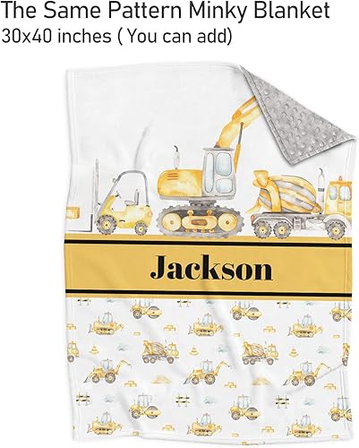 Miniatura 3 de Sábanas personalizadas para cuna de vehículo de construcción con nombre, sábanas de colchón de cuna de bebé con nombre personalizado para niños,