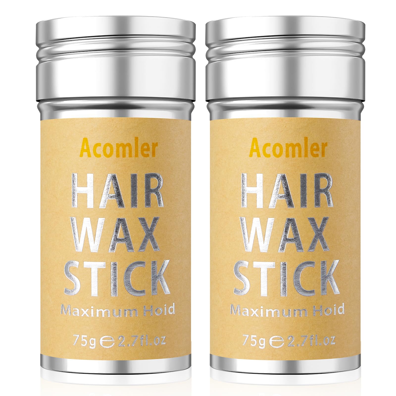 Acomler Hair Wax Stick,Wax Stick for Hair,Hair Wax Stick for Flyaways,Flyaway Hair Tamer Stick,Edge Control Slick Stick for Hair Non-greasy,Styling Hair Pomade for Women&Kids (Hair Wax Stick 2 Pack)