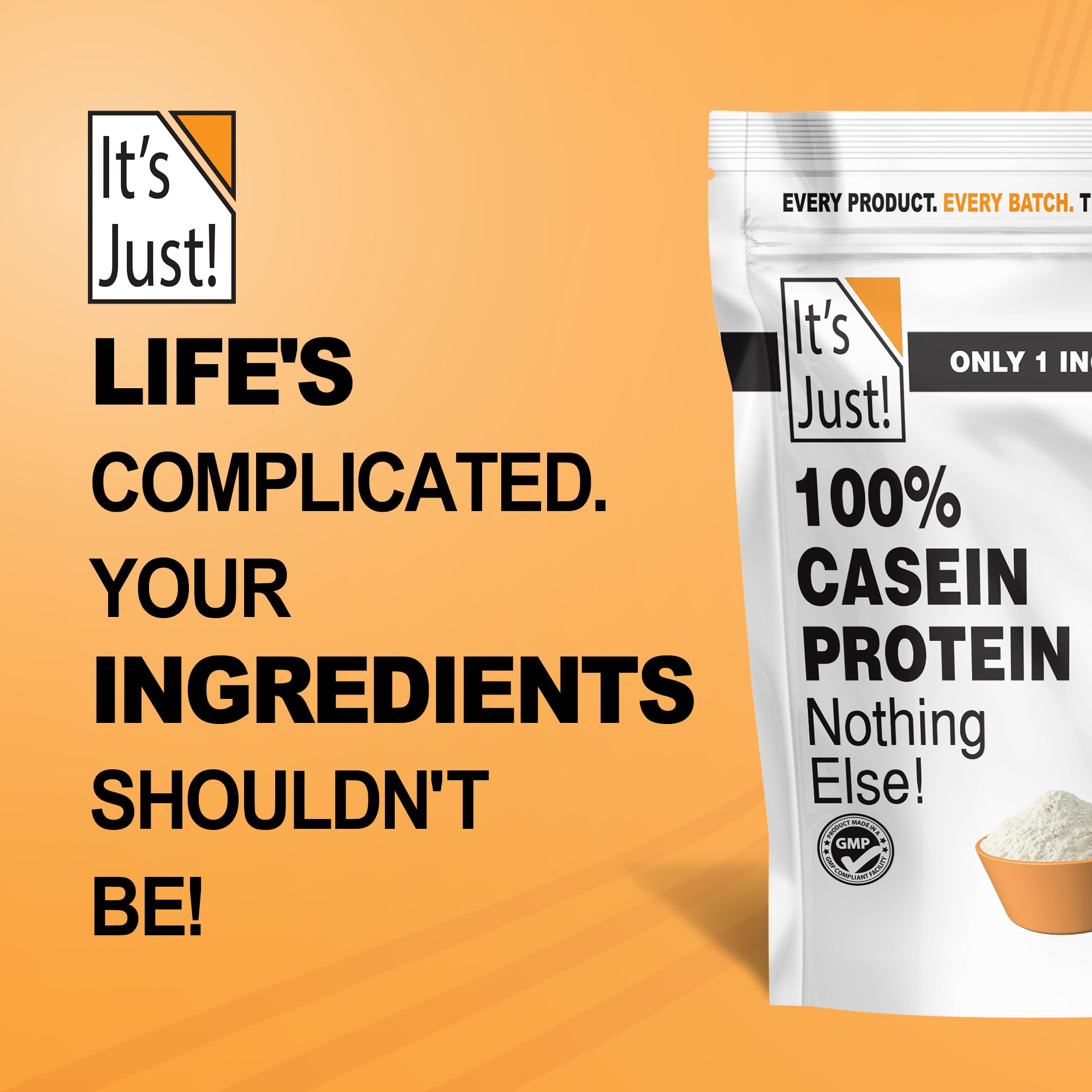 It's Just! - 100% Casein Protein Powder, Made in USA, One Ingredient, Slow Burning, Time Release (1 Pound (Pack of 1), Unflavored) — Amazon image 6