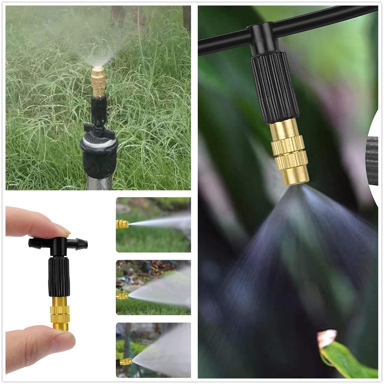 20x Messing Sprühdüsen 0,4mm | Gartenbewässerung & Kühlung | Micro Nebeldüsen G3/16