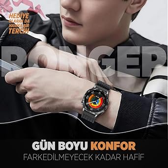 Rongep [Örgü Loop] Huawei ile Uyumlu 22mm Kordon GT6/GT6 Pro/GT Runner 2/GT5/5 Pro/GT4/GT3/3 Pro 46mm için Manyetik Toka GT6 Pro Kordon Terletmeyen Elastik Kumaşlı GT6 46mm Kordonu
