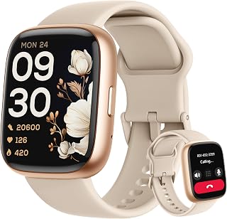 LODIMEKE Alexa Built-in Smart Watch 44mm for Women Men: 1.83" HD Screen, Bluetooth Calls, IP68 Waterproof, Heart Rate SpO2 Sleep Stress Tracker, 110+ Sports Modes Android iOS