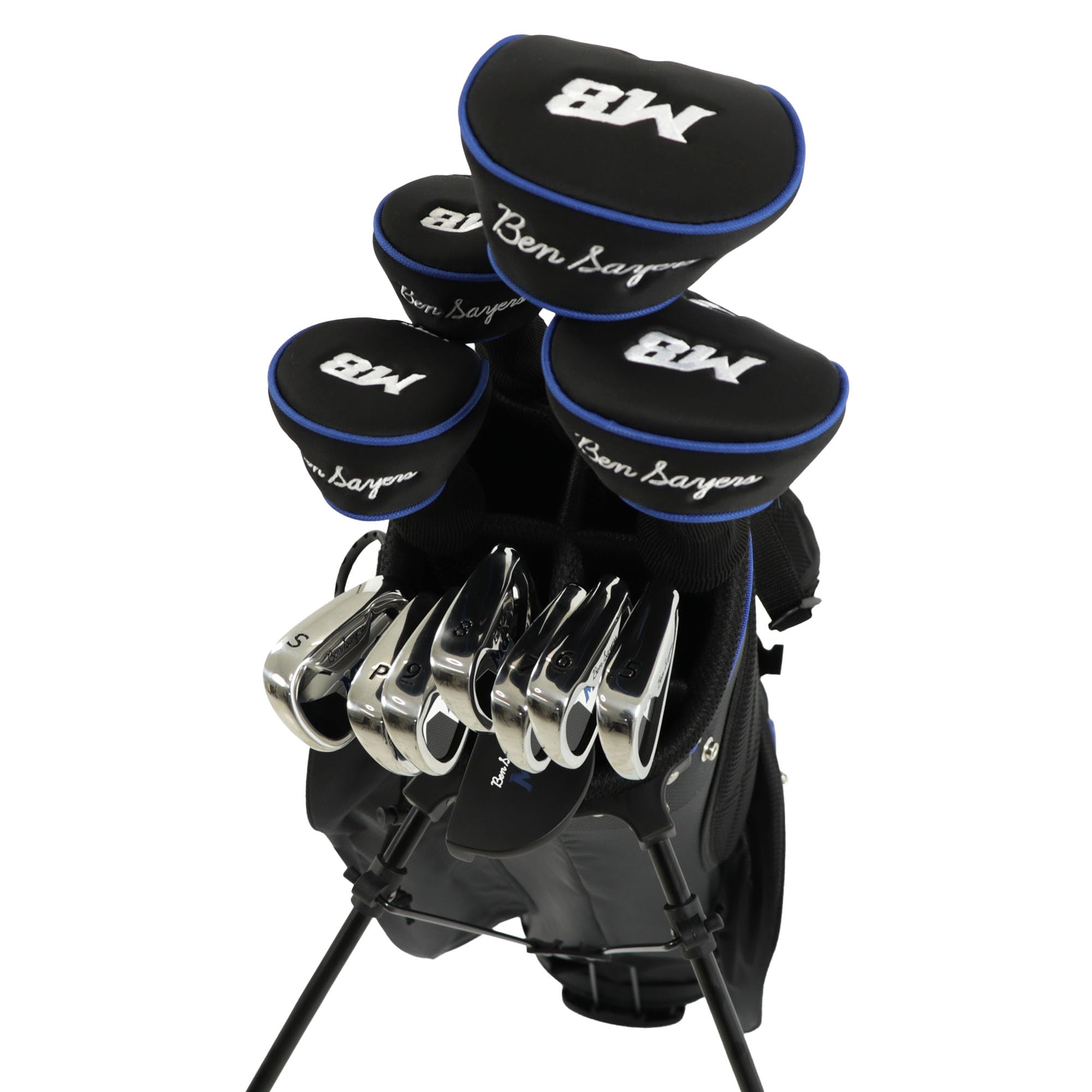 Ben Sayers M8 13-teiliges Golf-Paket-Set, komplettes Herren-Set, volle 12 Schläger Graphitschäfte mit Standtasche, Driver, Holz, Hybrids, Eisen, Wedges und Putter