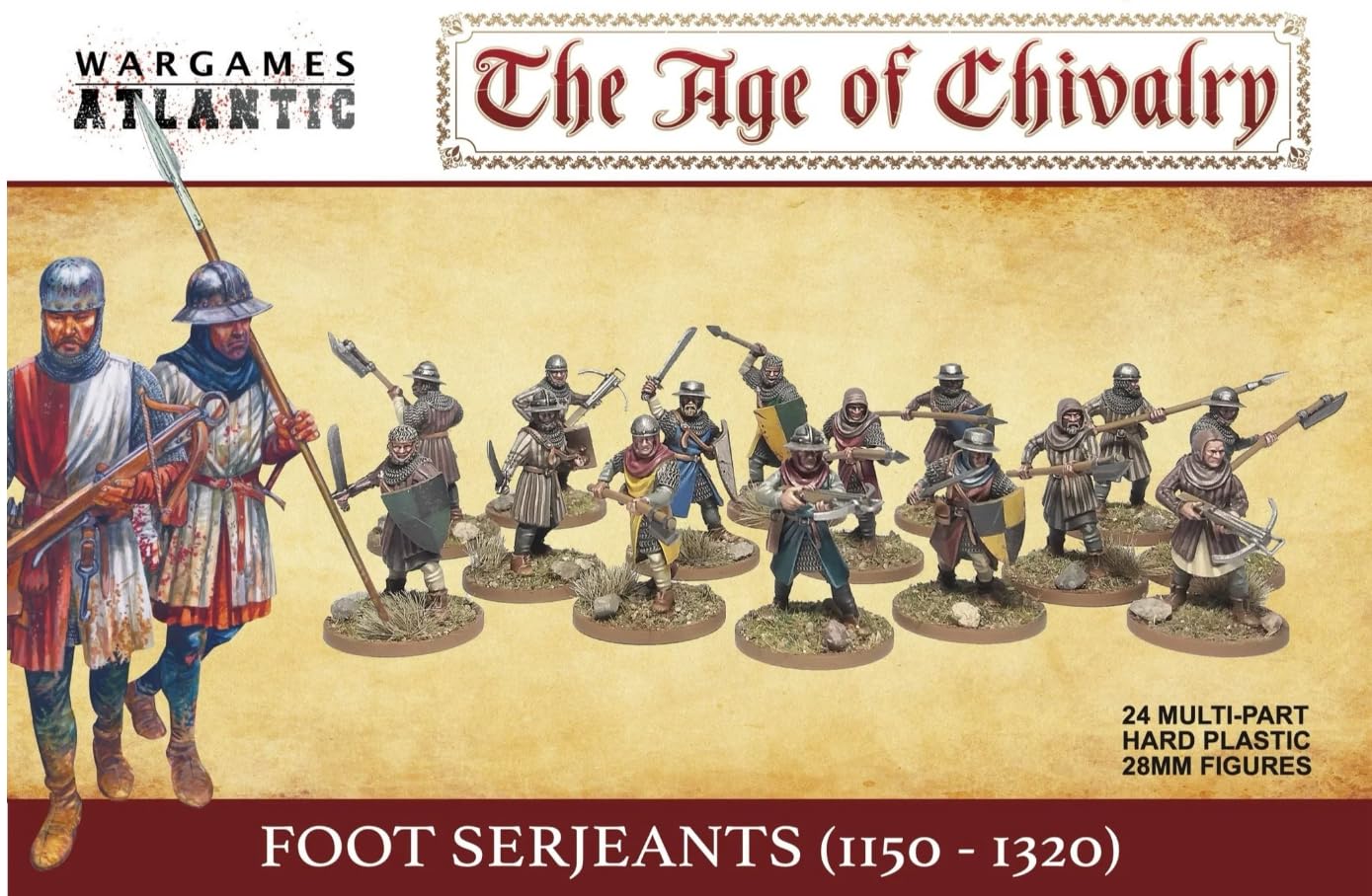 Wargames Atlantic The Barons' War 28mm Scale Foot Serjeants (1150-1320) WAAAC002