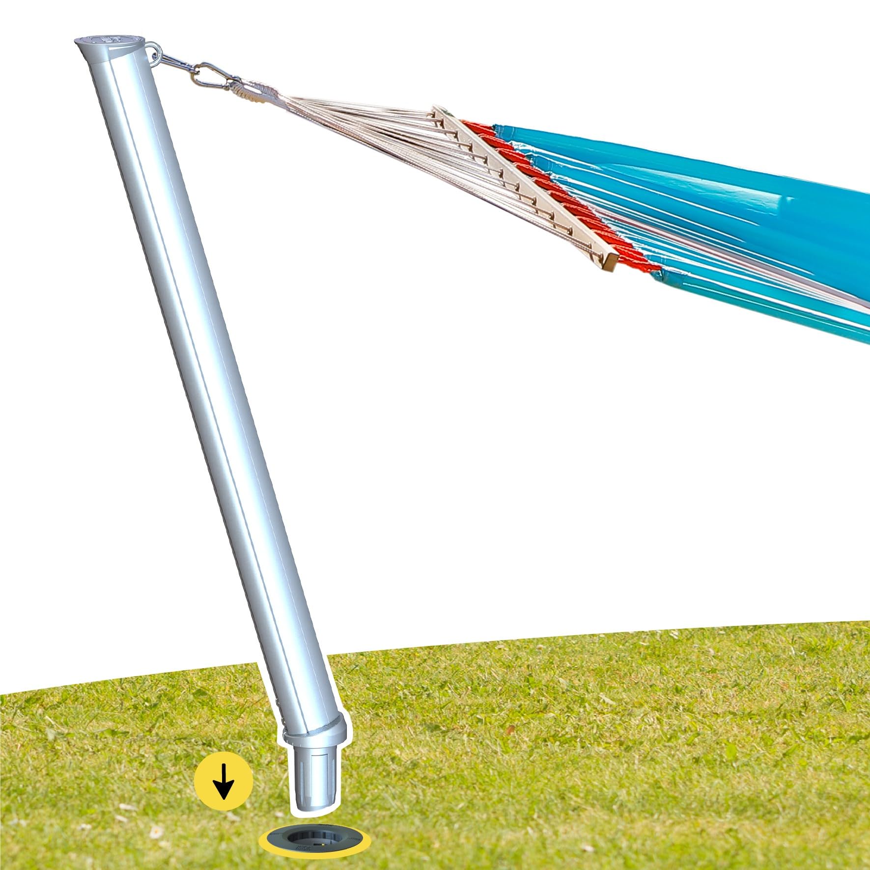 Amazon.de: GARD & ROCK - PFOSTEN fr HNGEMATTE aus Aluminium - Fr alle  Gelndearten geeignet, zum Einsetzen in die Bodenbefestigung - platzsparend  und leicht herausnehmbar