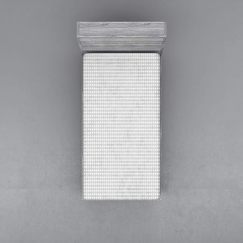 Miniatura 257 de Ambesonne - Sábana bajera ajustable multicolor, en colores y tres tamaños Azul y gris,Verde Militar Sage Green,Ámbar beige,Negro Grey White,Azul