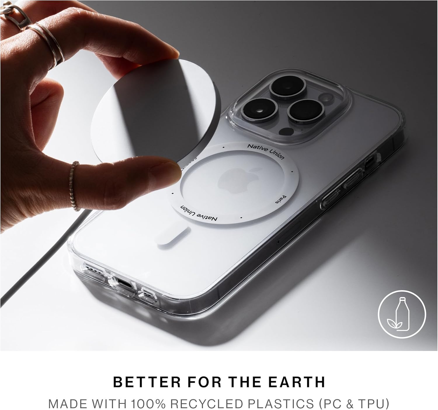 Native Union (Re Clear Case – Transparent Anti-Yellowing Case – MagSafe Compatible with Built-in Magnets – Recycled Materials – Ultra-Durable with Military Grade Drop Protection for iPhone 16 Pro Max