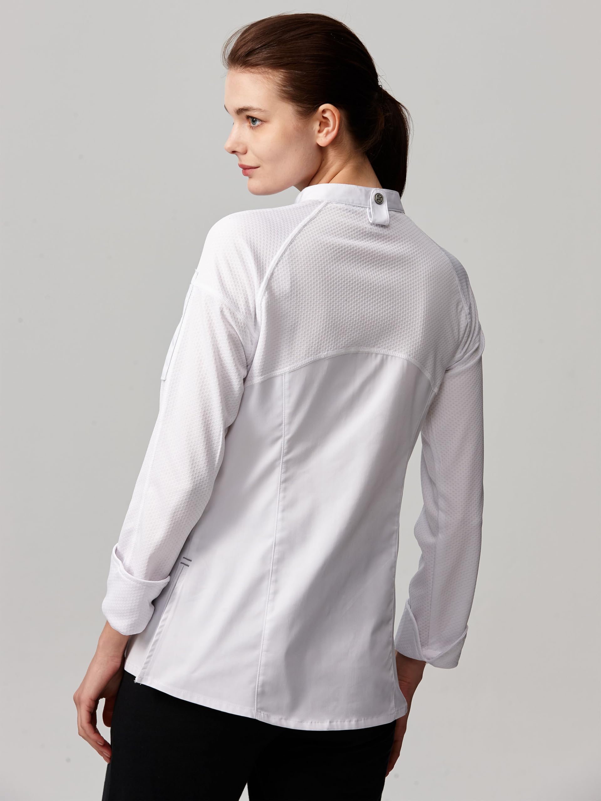 Giacca da Cuoco da Donna, Giacca da Cuoco Professionale Traspirante a Maniche Lunghe 29152W