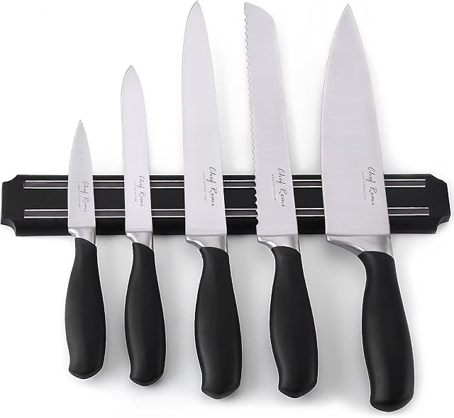 Magnetic Knife Holder - Rated No.1 Storage Bar This Year - 2 Yr Warranty- Safeguard Your Kitchen Knives from Kids with Our Easy to Mount Strip