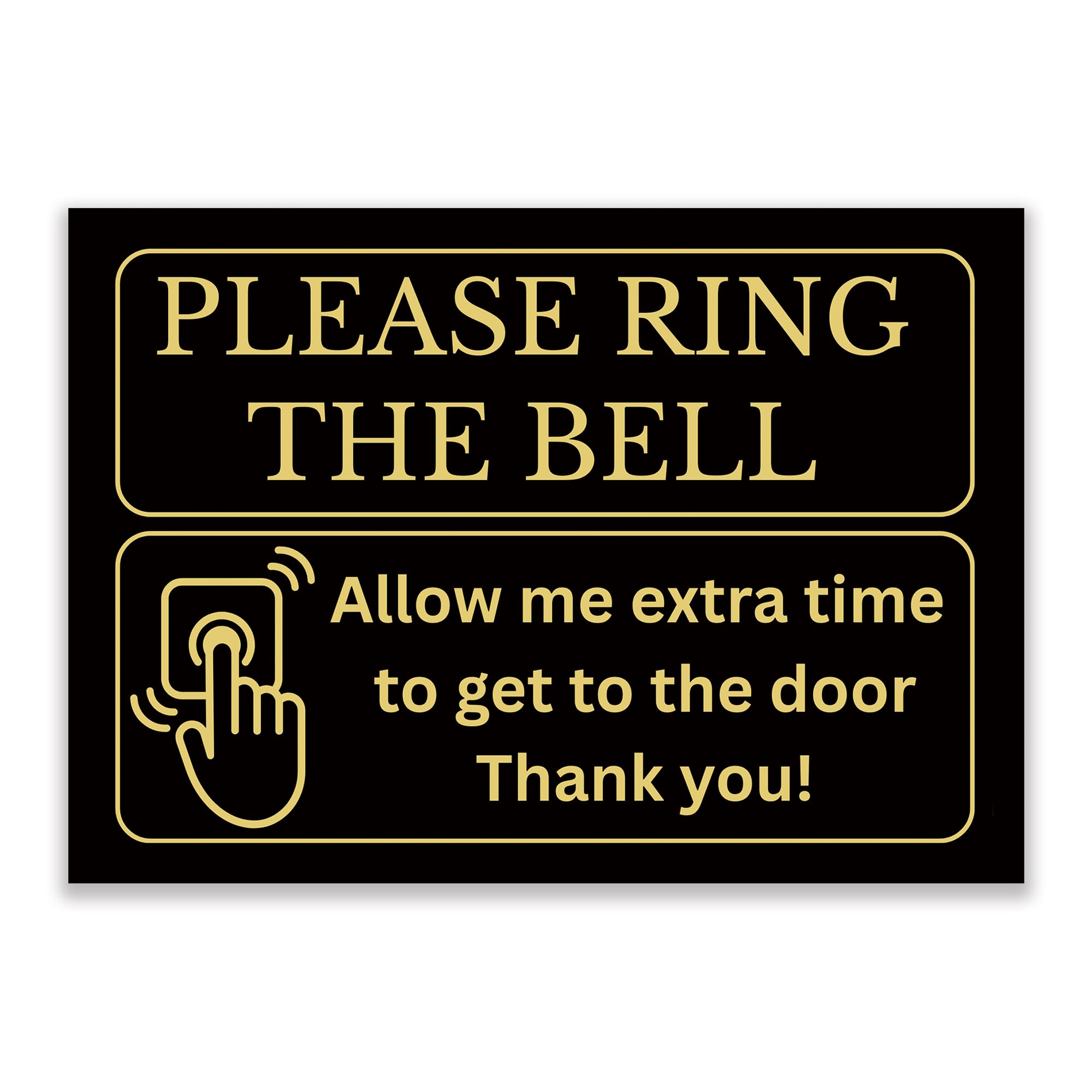 LP Lifestyle Please Ring the Bell Sign – Durable Weatherproof Waterproof Rust-Free PVC Door Notice, Allow Extra Time Delivery Sign for Home Entrance No.468 (A5 (148mm x 210mm) – No Holes)