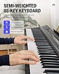 Donner DEP-10 Piano numérique 88 Key semi-weighted, Piano électrique de pleine taille Portable clavier pour les débutants avec support de meubles, triple pédales, alimentation