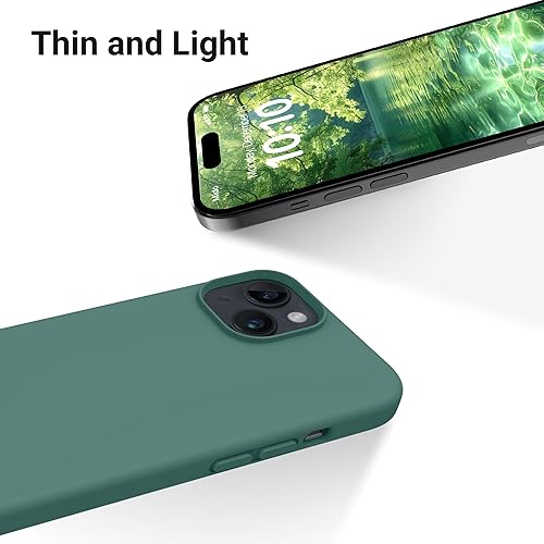 Miniatura 9 de OTOFLY Compatible con iPhone 15, funda delgada de silicona a prueba de golpes para iPhone 15 (6.1 pulgadas), color verde pino