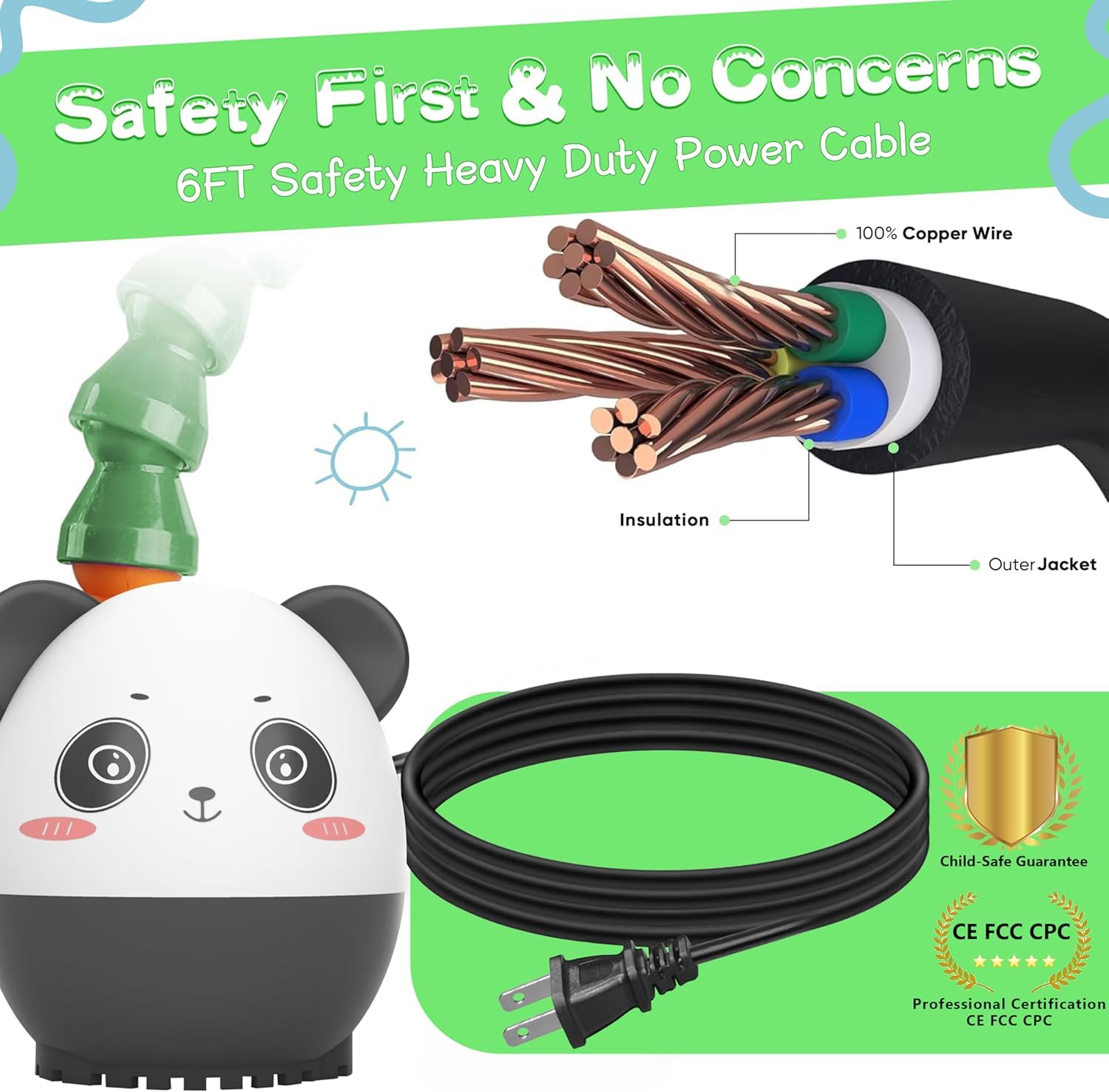 Panda Outdoor Water Table Play Pump [Dual Hose Design] Toddler Outdoor Toys, Safety First Kids Toddler Water Table Pump for Water Play Table Outside Fun - with Panda Children's Picture Book