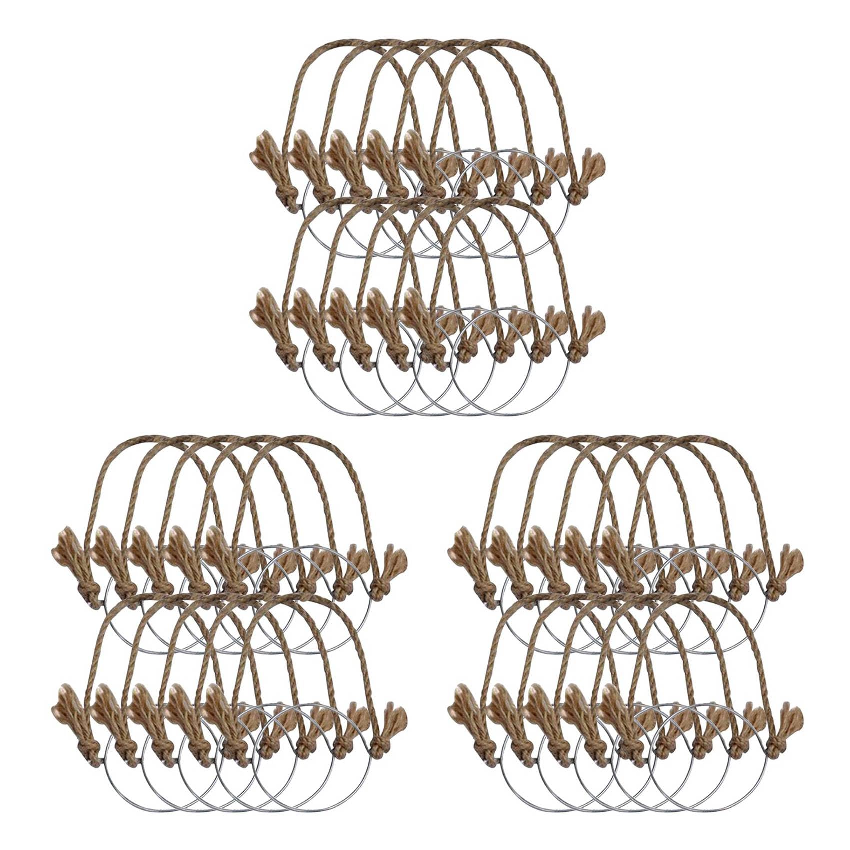 Vjsujehgy Hangers for Jar,Linen Rope Handles for 70mm Wide Mouth Jars Glass Jars, Jar Hanging Ropes,30Pcs,No Jars