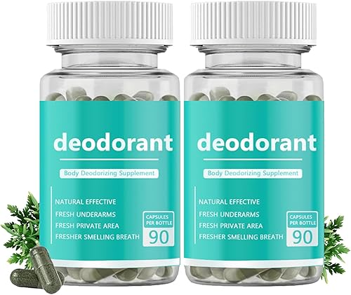 Suplemento desodorizante corporal, desodorante interno cápsulas de clorofila para hombres y mujeres, suplemento desodorizante de cuerpo completo,
