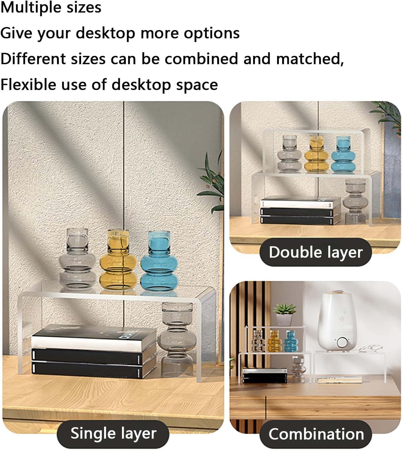 Rialzi In Acrilico Per Display Supporto Per Montante Rotondo Da 3 Pezzi Vetrina Trasparente Display Per Gioielli Display Acrilico Trasparente Antiusura Sicuro - Foto 3