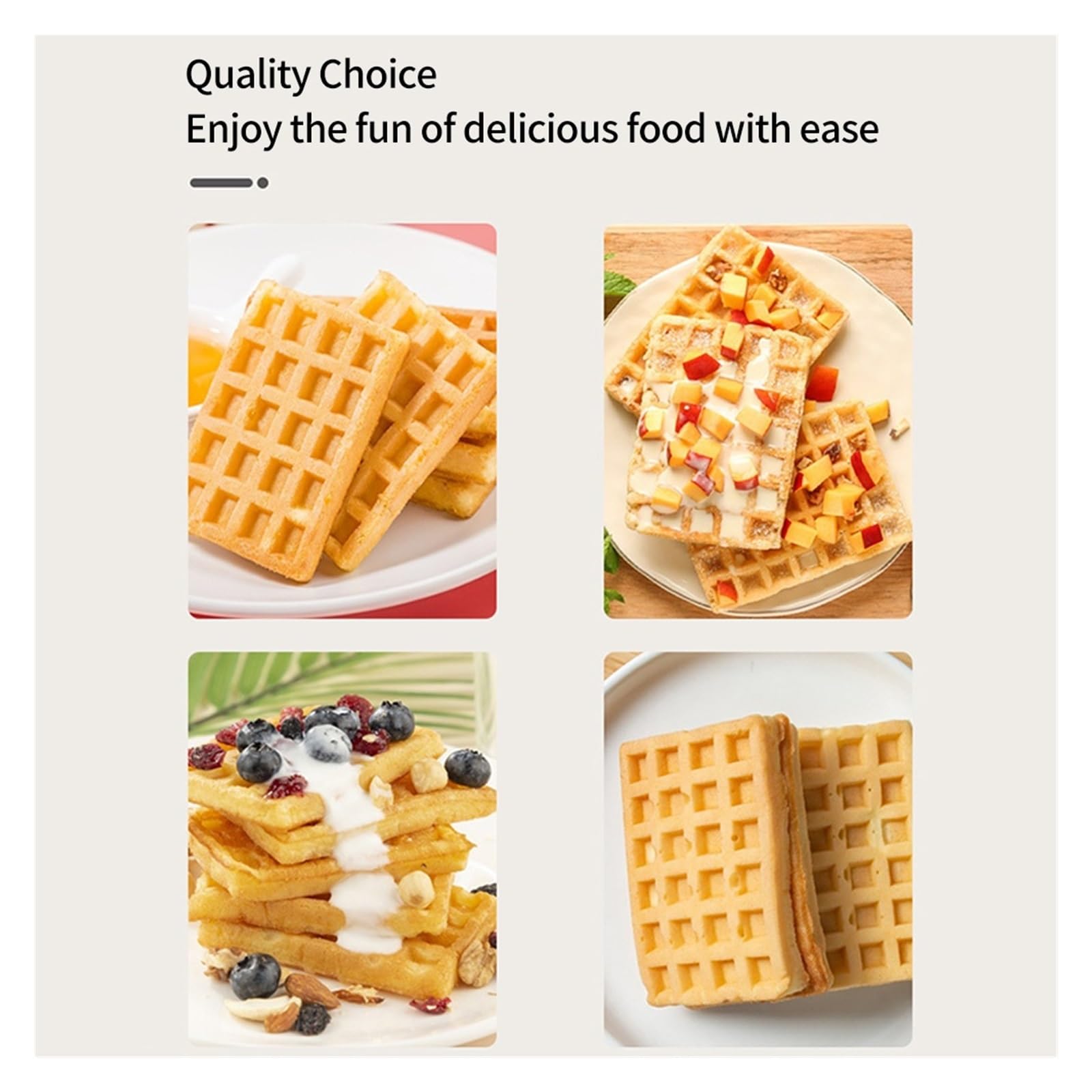 Macchina For Waffle Commerciale 4 Pezzi, Forma Quadrata, 1600 W, Piastra For, Rivestimento Antiaderente, For Il Pane All'uovo Un'esperienza Cottura Facile Intoppi(5 Point)