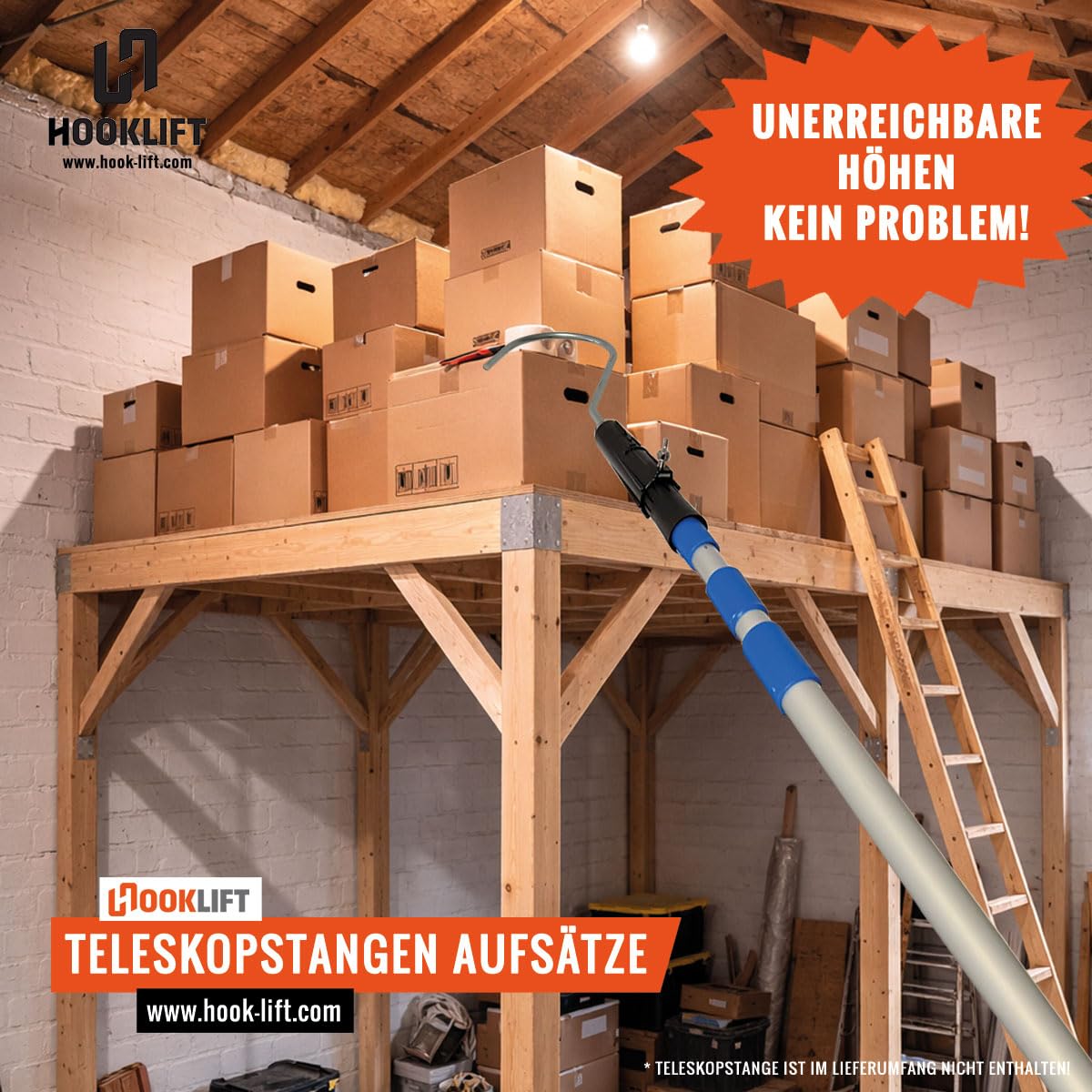 Baum-/Enter-Haken für Teleskopstangen universell – Greifhaken zum Heranziehen und Bewegen von Gegenständen für Lager, Werkstatt, Haushalt & Garten.