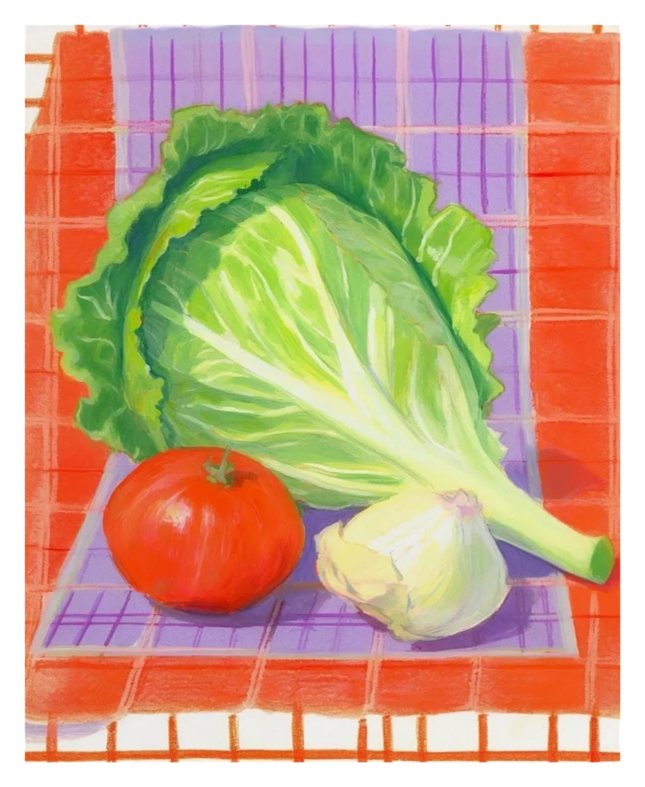 XENITE Wall Art Canvas Prints Cabbage Carrots Eggplant Pumpkin Pepper Broccoli Vegetable Poster Print Wall Art Pictures Canvas Painting Room Home Decor(W,50x70cm)