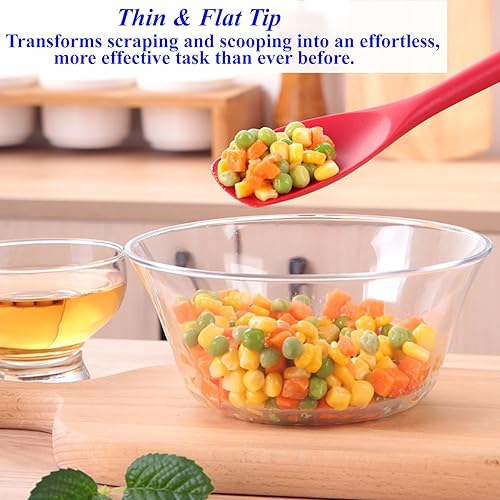 Miniatura 5 de Juego de cucharas de silicona mejoradas, cucharas de goma resistentes al calor, raspadores flexibles antiadherentes sin costuras para hornear, 3
