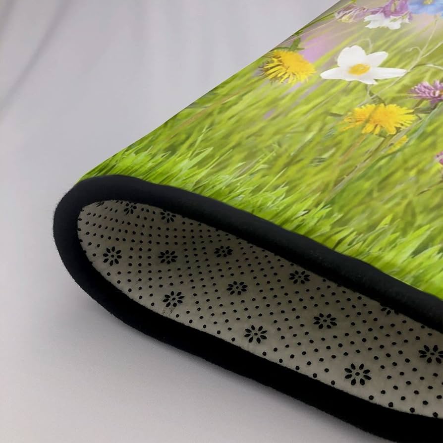 花畑模様 ラグ 約58x104cm Amazon｜じゅうたん フランネル 花柄 春の花畑 カーペット 滑り