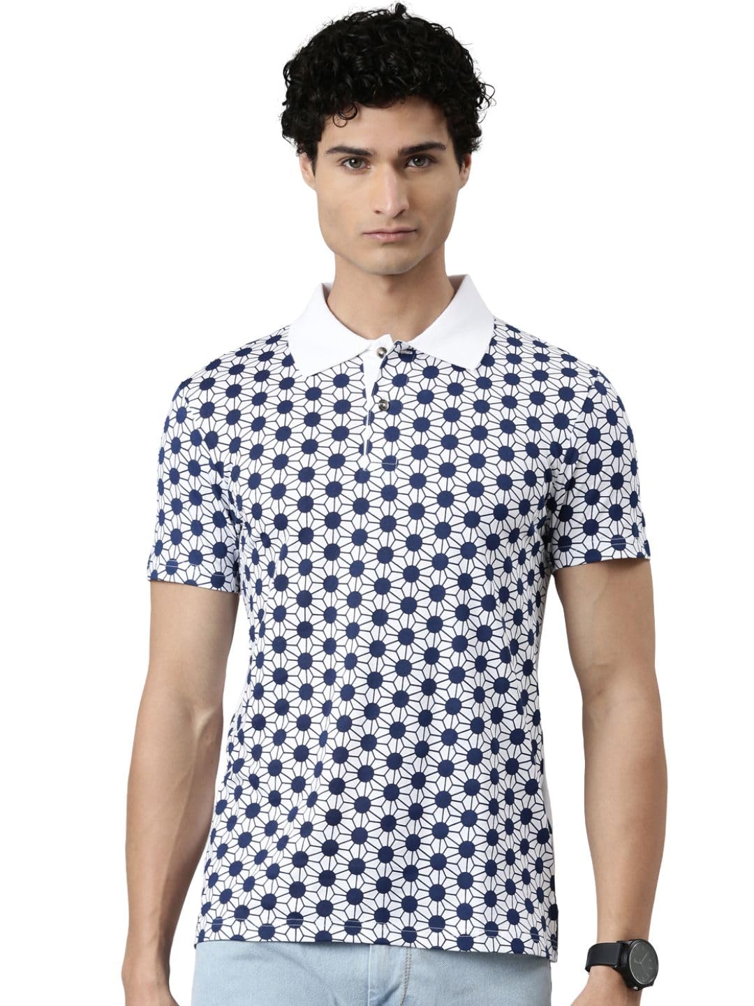 THE SOUL PATROL Men Cotton Printed Half Sleeve Regular Fit Polo Tshirt(White_1;M)-image-28