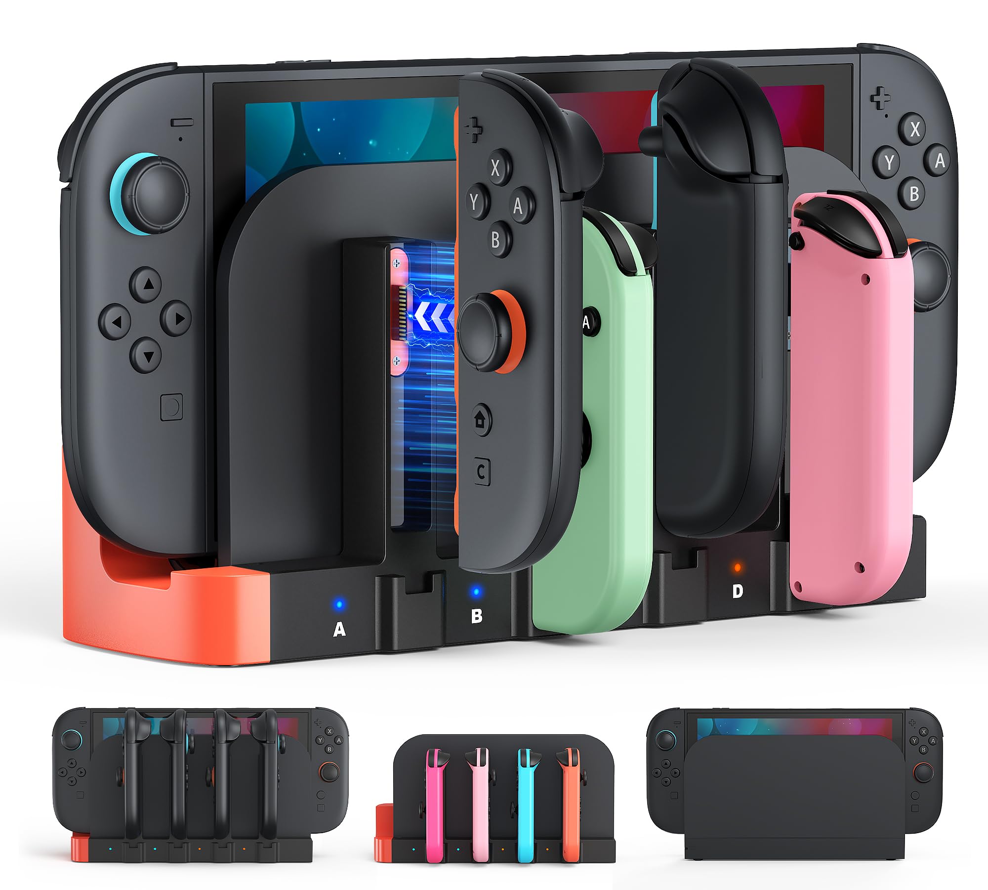 [Switch 2/1] 8-in-1 Controller Charger Dock for Nintendo 2 2025 for Joycons