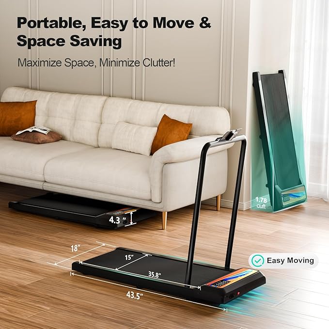 Caminadora Plegable Eléctrica 2.5 hp con Manubrio y Display LED Naranja miniatura 4