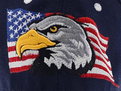 Miniatura 9 de Anna-Kaci Gorra de béisbol con velcro ajustable en relieve en 3D con bandera estadounidense de Estados Unidos