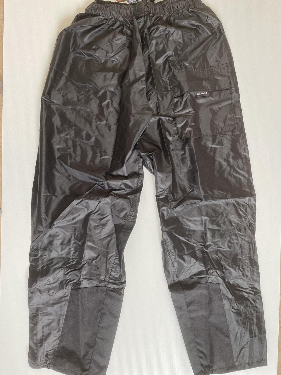 Nexone Ensemble veste et Pantalon de pluie taille XXL compatible avec Homme Femme noir PVC Nylon