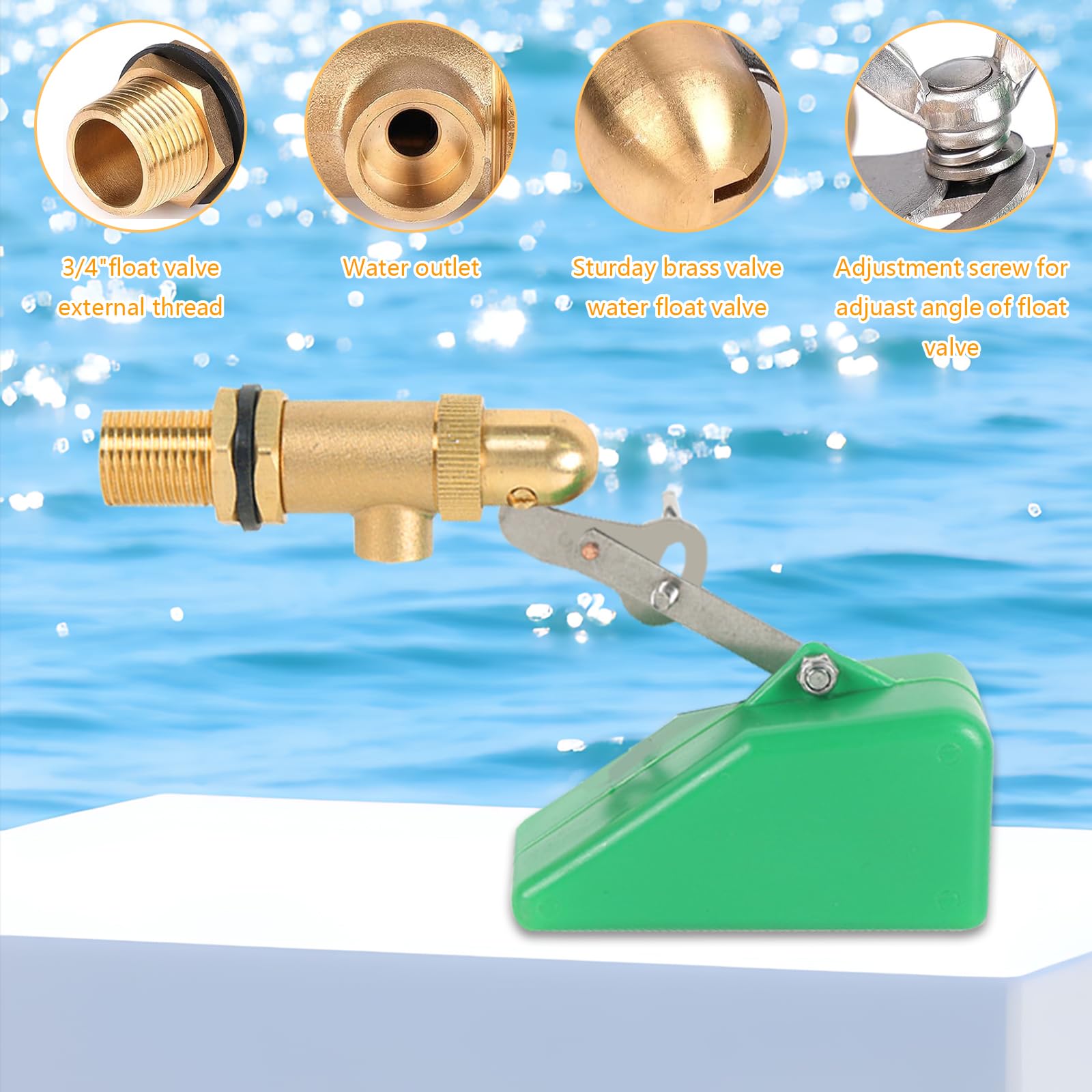 Robinet à Flotteur 1/2" – Lot De 2, Flotteurs En Laiton Avec Flotteur Plastique Et Bras Réglable Vanne Universelle Pour Réservoirs D’eau Et Abreuvoirs Remplissage Automatique Fiable