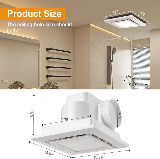 Extractor de Baño con Luz Ventilación Ultrasilenciosa miniatura 2