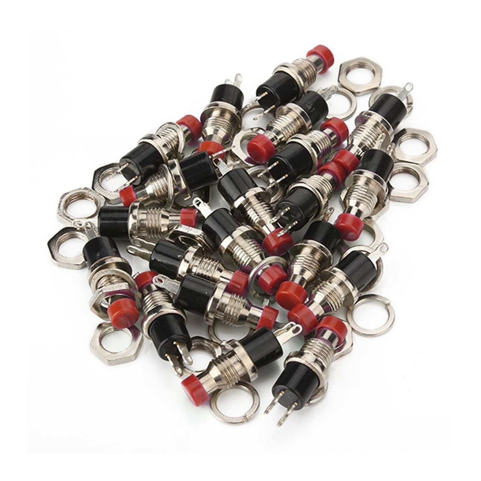 Interrupteur momentané lot de 20 mini boutons-poussoirs micro-interrupteurs rouges