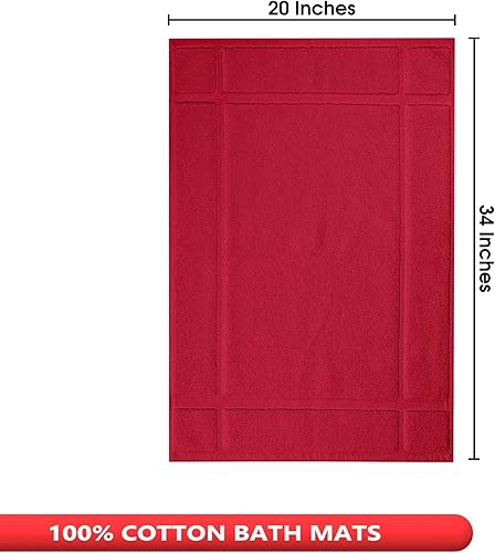 Miniatura 3 de Tapetes de baño 100% algodón, 34 x 20 pulgadas, certificado Oeko Tex de 1350 GSM, construcción sólida, gruesa y afelpada, súper absorbente para