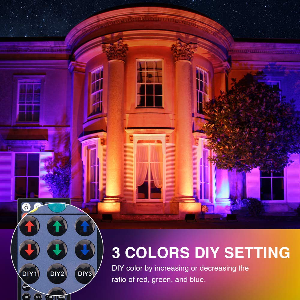 NATPOW Faretti LED RGB Da Esterno 50W - Luce Colorata Con App E Telecomando, Impermeabile IP66 - Foto 2