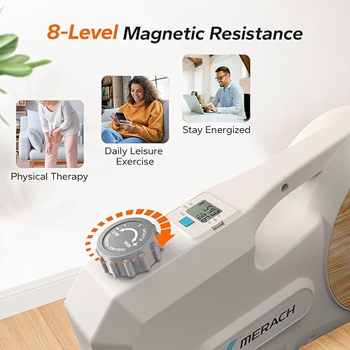 Miniatura 9 de Ejercitador de pedal de bicicleta para debajo del escritorio con exclusiva aplicación MERACH mini bicicleta magnética para brazos recuperación de