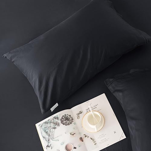 Miniatura 7 de subrtex Juego de 2 fundas de edredón de algodón sedoso Tencel de alta calidad con cierre de botón, tamaño individualindividual XL, 1 funda de