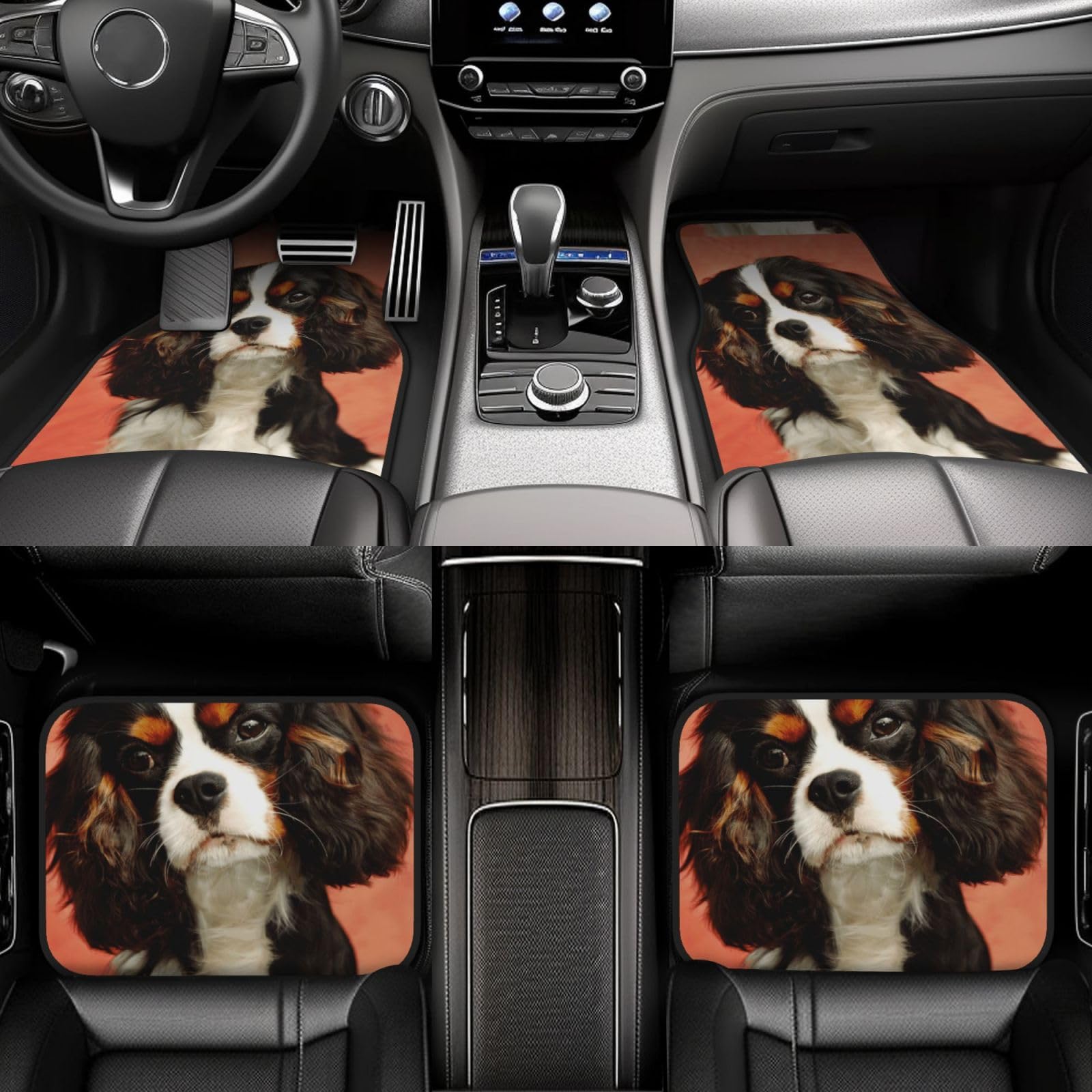 Shih Tzu Welpen mit Langen Ohren – Design, 4er-Set Auto-Fußmatten, Neopren-Fußmatten für Fahrzeuge, rutschfeste Auto-Fußmatten, Autozubehör