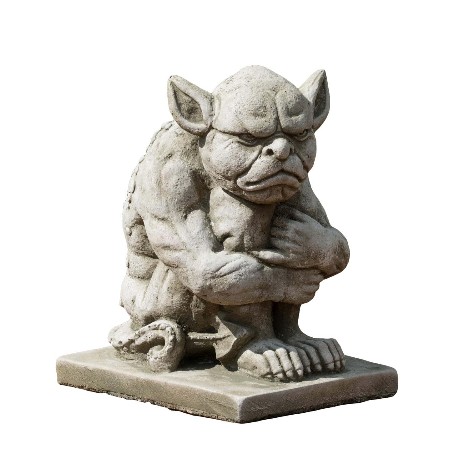 Darthome Grey Stoneware Outdoor Garden Statue Ornament Sculpture Gargoyle Grumpy Goblin Devil