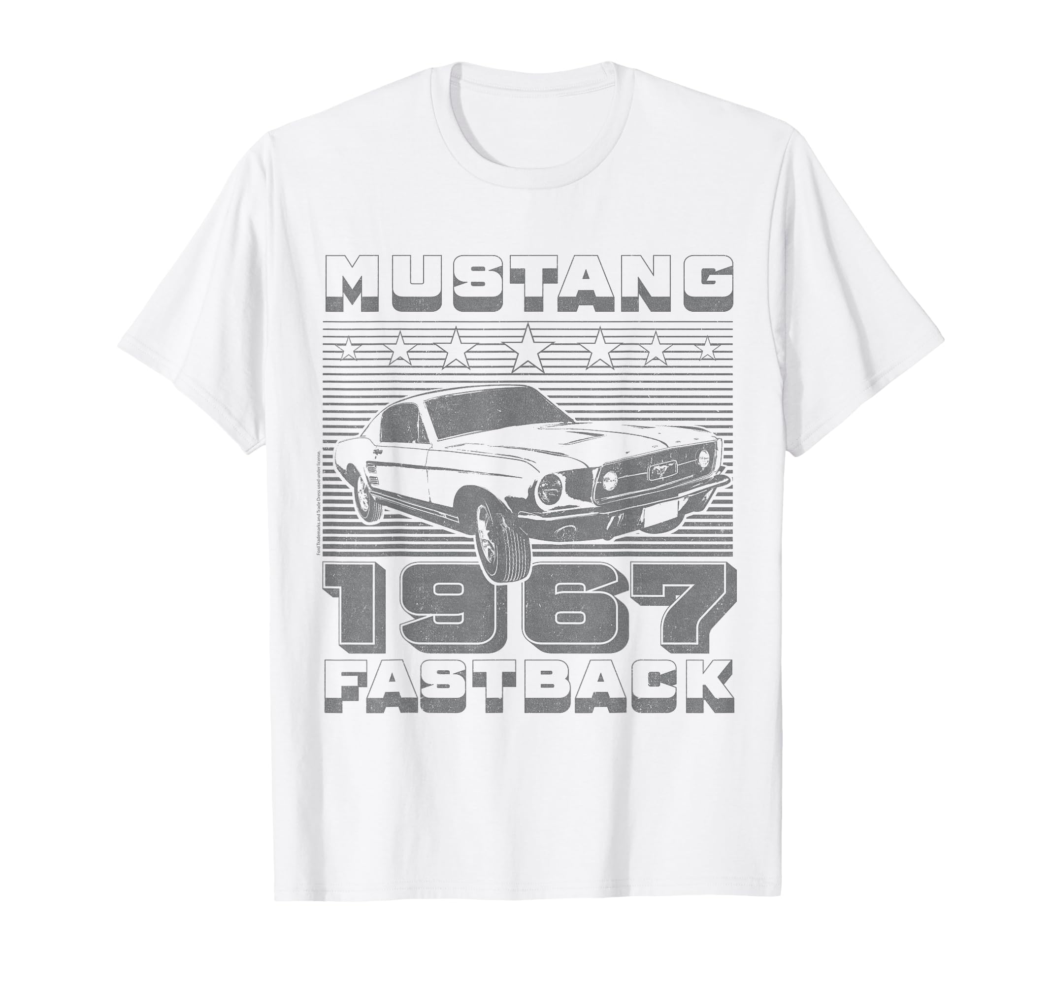 Ford - Mustang Fastback Patriotic Stars And Stripes 1967 T-Shirt