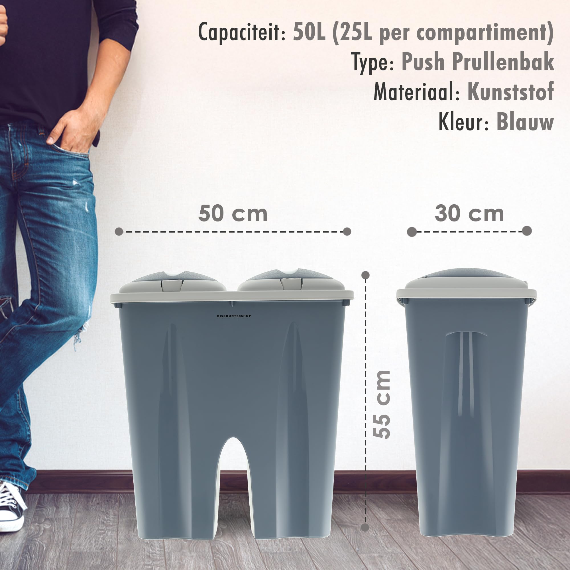 Doppelmülleimer 50 Liter (2 x 25L) - Doppelmülleimer