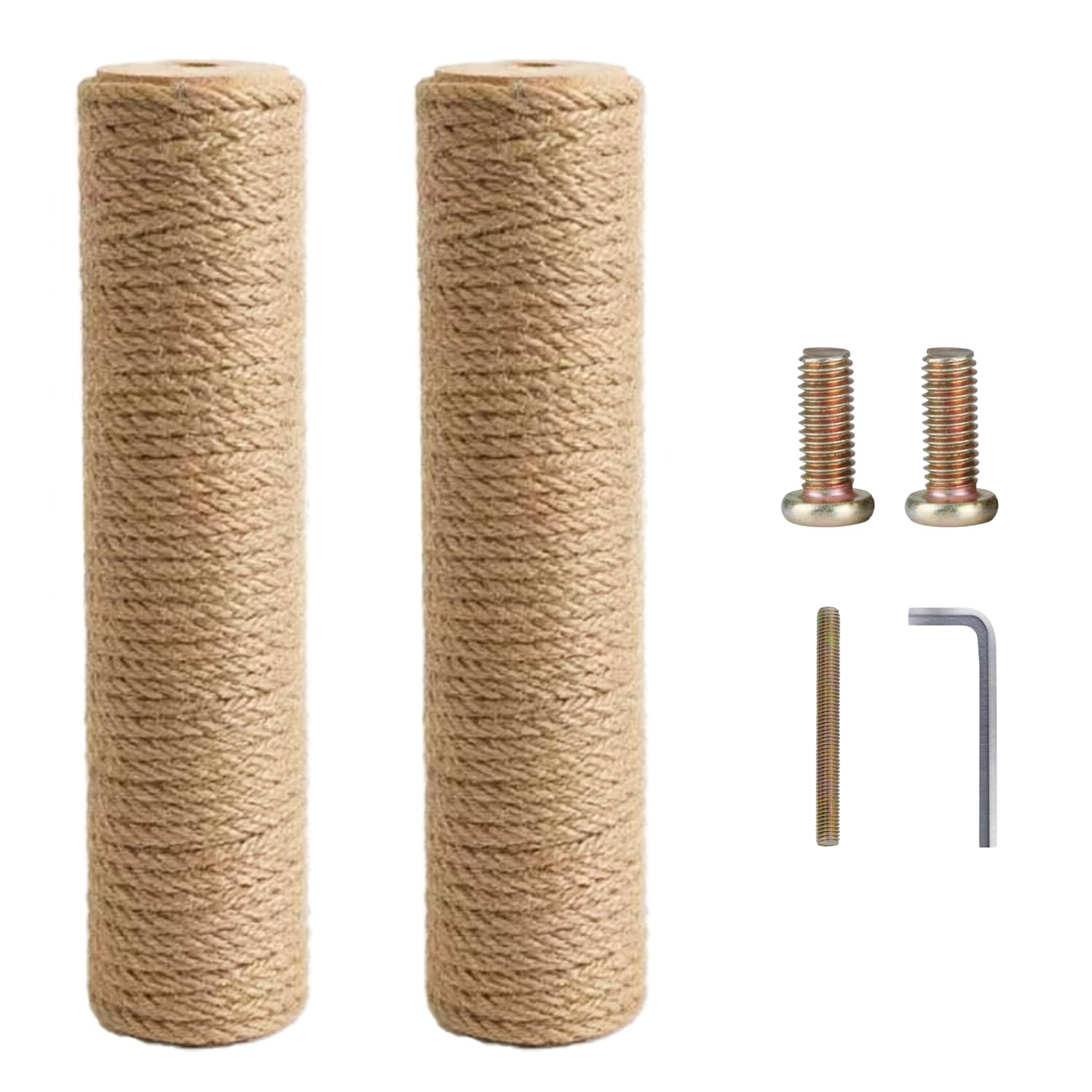 2 sztuki drapaka 7 cm Deluxe z trzpieniem stojakowym, pień do zdrapywania z linką sizalową dla kotów, które zastępują stare pień, kolumna do drapania z gwintem: 8 mm (M8) (Ø 9 cm x długość 60 cm)