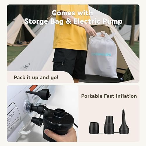 Miniatura 5 de COMMOUDS Cama de viaje portátil para niños pequeños con parachoques de seguridad, colchón inflable para niños con bomba eléctrica, colchón inflable